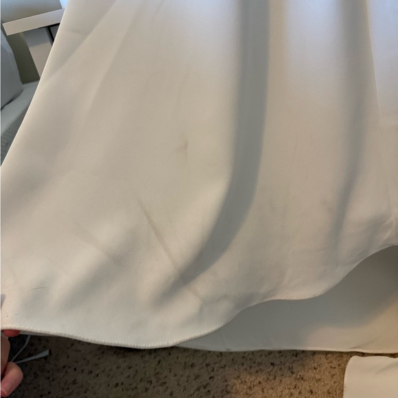 Maggie Sottero Ivory Crepe Cowl-Back Mermaid Gown - Picture 8 of 12